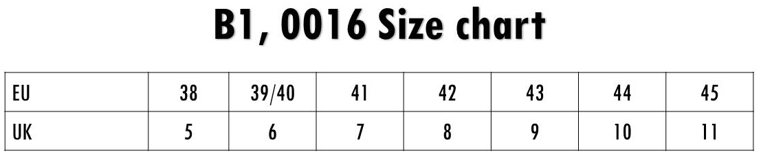 b1-0016 size chart