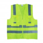 เสื้อกั๊กสะท้อนแสง สีเขียวมะนาว มีกระเป๋า