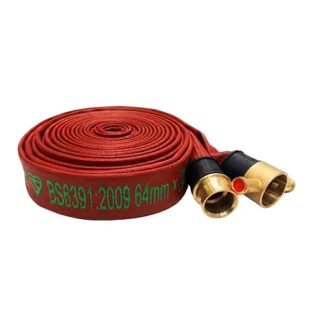 สายส่งน้ำดับเพลิงยางไนไตร 2.5″x30m. ข้อต่อทองเหลือง 2.5″